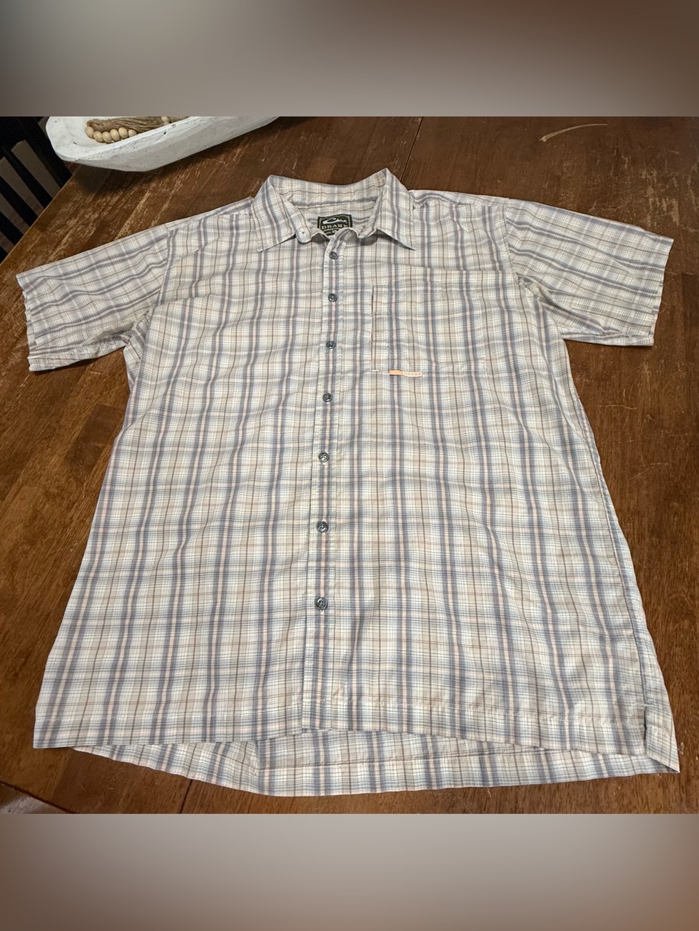 Drake Clothing Company Men’s Large Plaid Short Sleeve Button Down Shirt Hunting